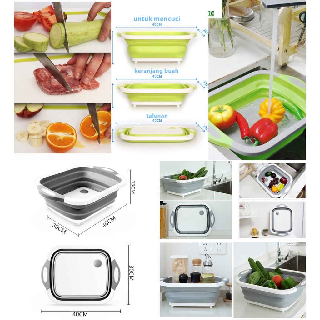 Talenan Lipat Baskom Bahan Plastik Talenan Multifungsi Talenan Set Talenan Plastik