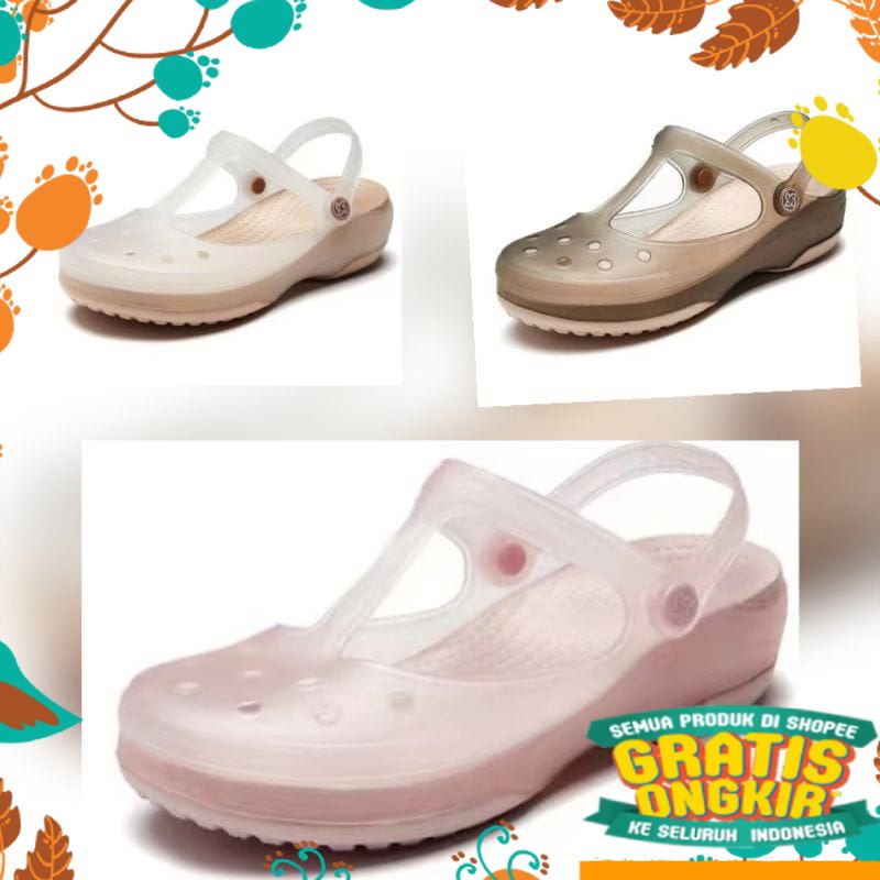 Putih Cream Mustard Silver Grey Abu PinkHitam Putih / Sandal wanita / Sandal non crocs fashion mj Ma