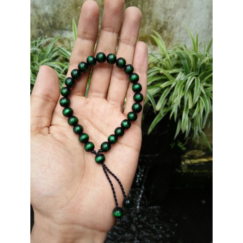 Gelang akar bahar tali arus dim 8mm warna hijau, berkualitas harga murah