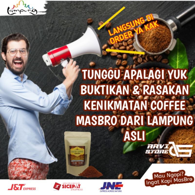 KOPI BUBUK ROBUSTA LAMPUNG ASLI MURNI TANPA CAMPURAN MURAH RASA TIDAK MURAHAN COFFEE MASBRO 100 gram