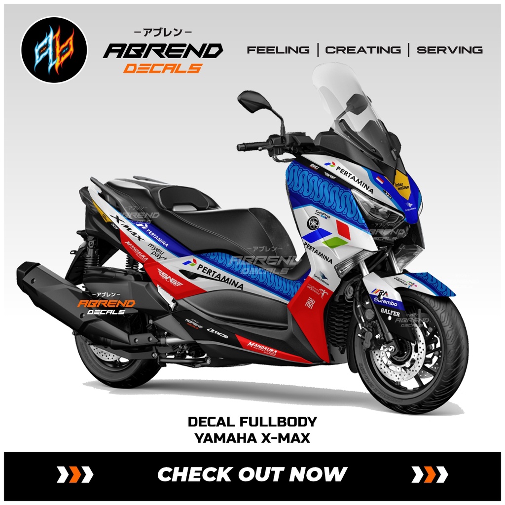 Decal Fullbody Yamaha Xmax  / Stiker Motor X-max / Stock Decals / Mandalika / Ferrari Custom
