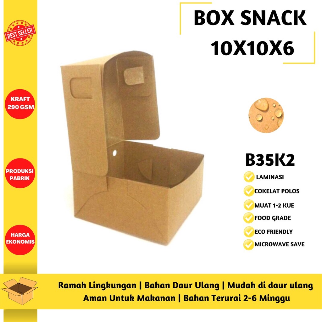 Dus 10x10x5 Dus Roti Snack Box Dus Roti (B35K2-10X10X5 Cm)