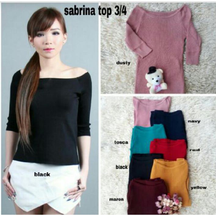 BLOUSE RAJUT SABRINA TOP 3/4/ TERPOPULER