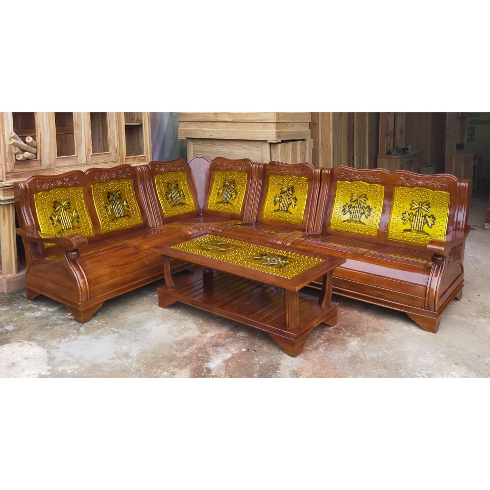 MEJA KURSI TAMU KAYU JATI MODEL SUDUT