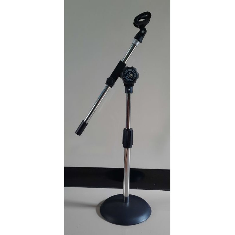 Stand Mic Maruni Pendek Kaki Besi +Holder Mic