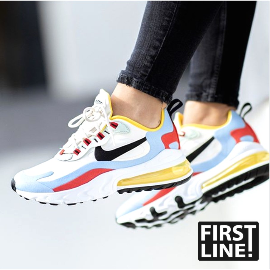 Nike Air Max 270 Sepatu Lari Olahraga Leisure Pelatihan Jogging Sepatu Max270 Kuning Biru Merah Pria