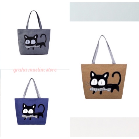 TOTEBAG MOTIF FELIX - Tas Tote Wanita BISA COD &amp; SAME DAY