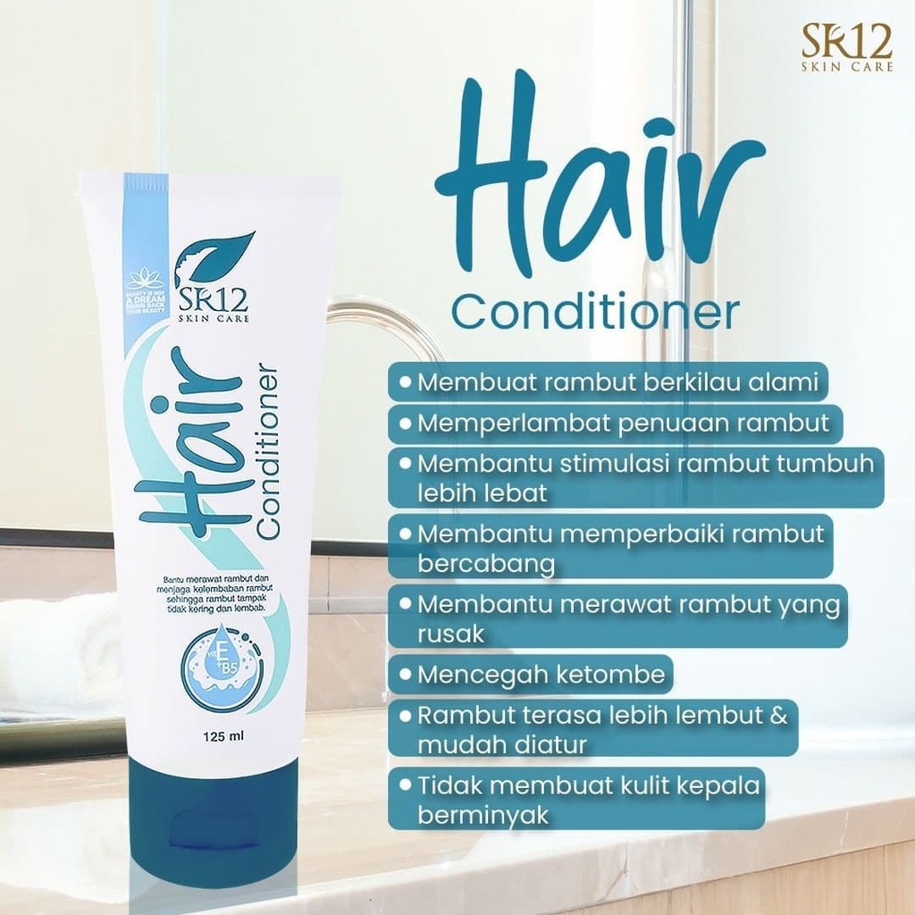 Hair Conditioner SR12 Kondisioner Melembutkan Rambut Pencegah Anti Ketombe Rambut Hitam Berkilau