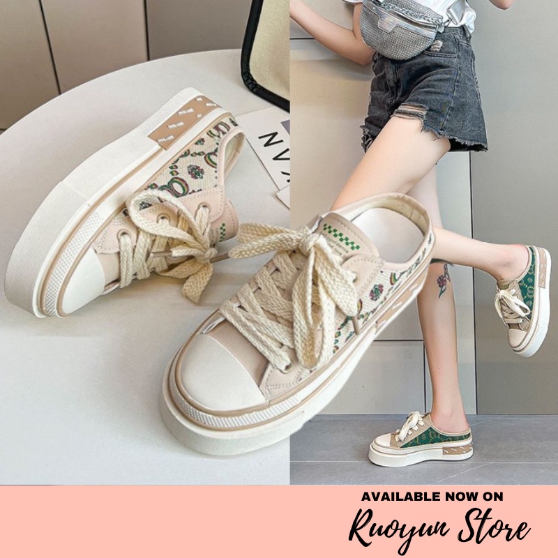 RYX - Soft Khaki Sepatu Kanvas Sneakers Wanita Fashion Casual - Ori Import