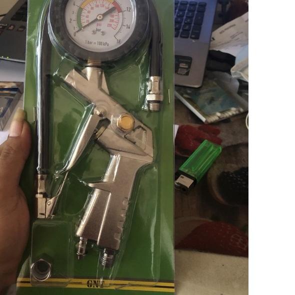 NEW INFLANTOR ALAT UKUR TEKANAN ANGIN KOMPRESOR Air Pressure Gun Ukuran Angin 3 in 1 Isi Angin Pompa