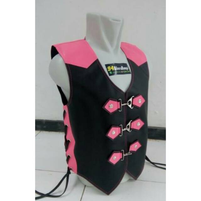 Rompi Bikers model koboy Pink