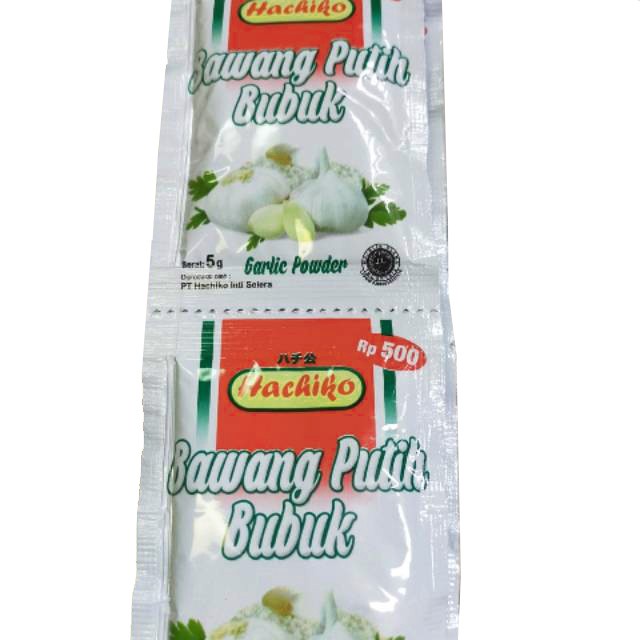 

Hachiko Bawang Putih Bubuk 5 gr ( 1 renceng = 12 's)
