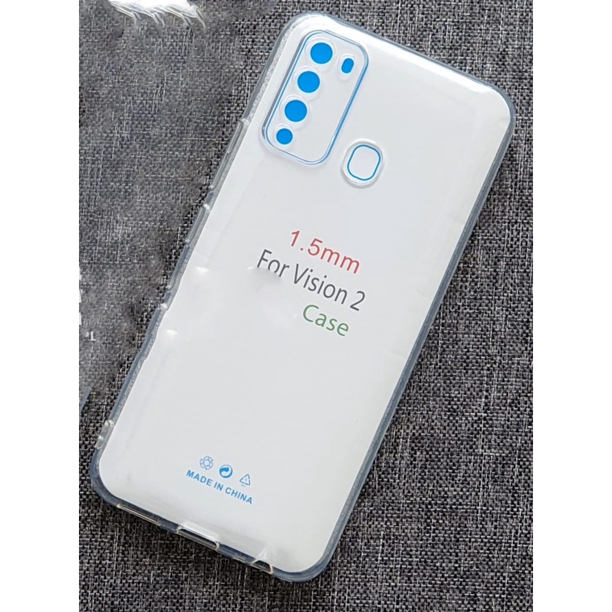 Case iTEL Vision 2 Casing Clear HD KETEBALAN 2MM BENING TRANSPARAN TPU Premium Softcase