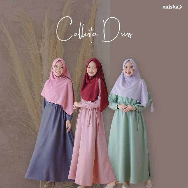 GAMIS POLOS TALI SERUT PINGGANG CALLISTA DRESS