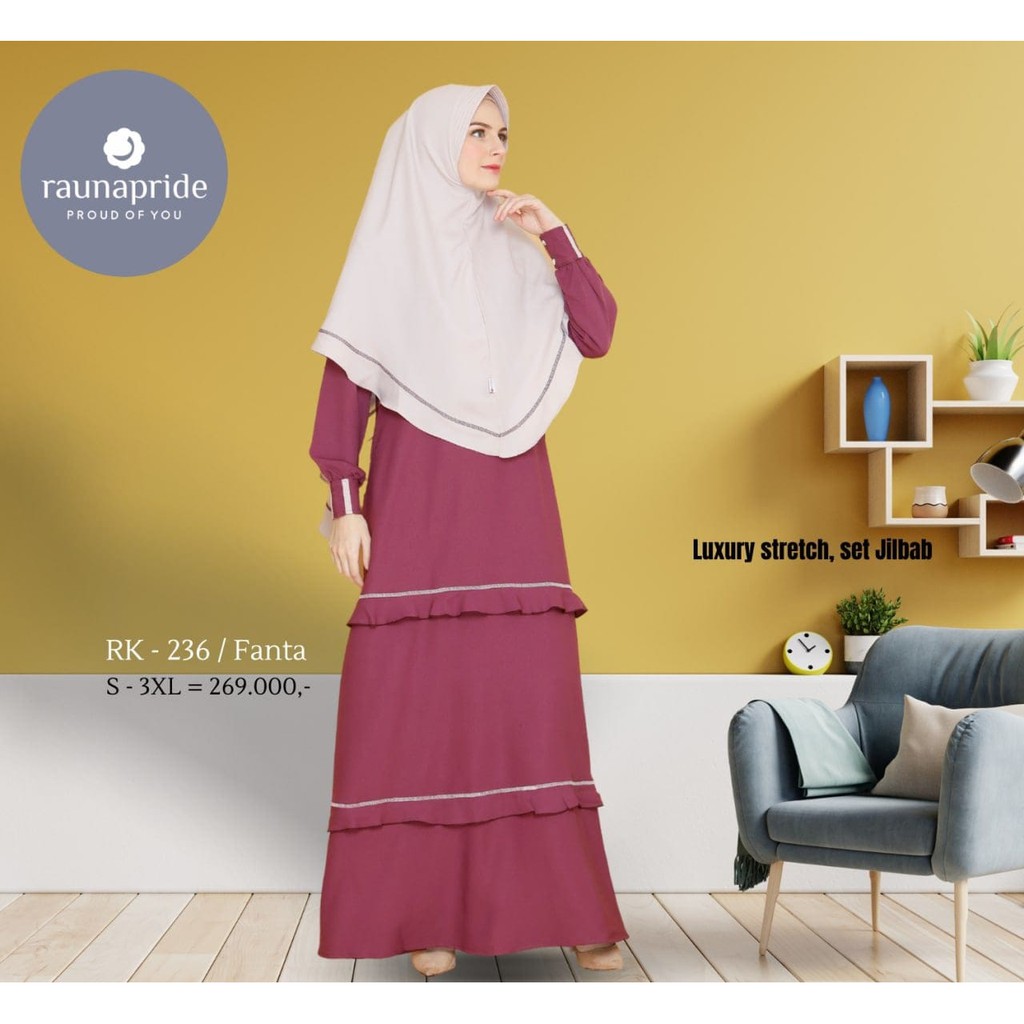 Gamis Rauna Set Jilbab / RK - 234,235, 236 , 237 / Fashion Muslim