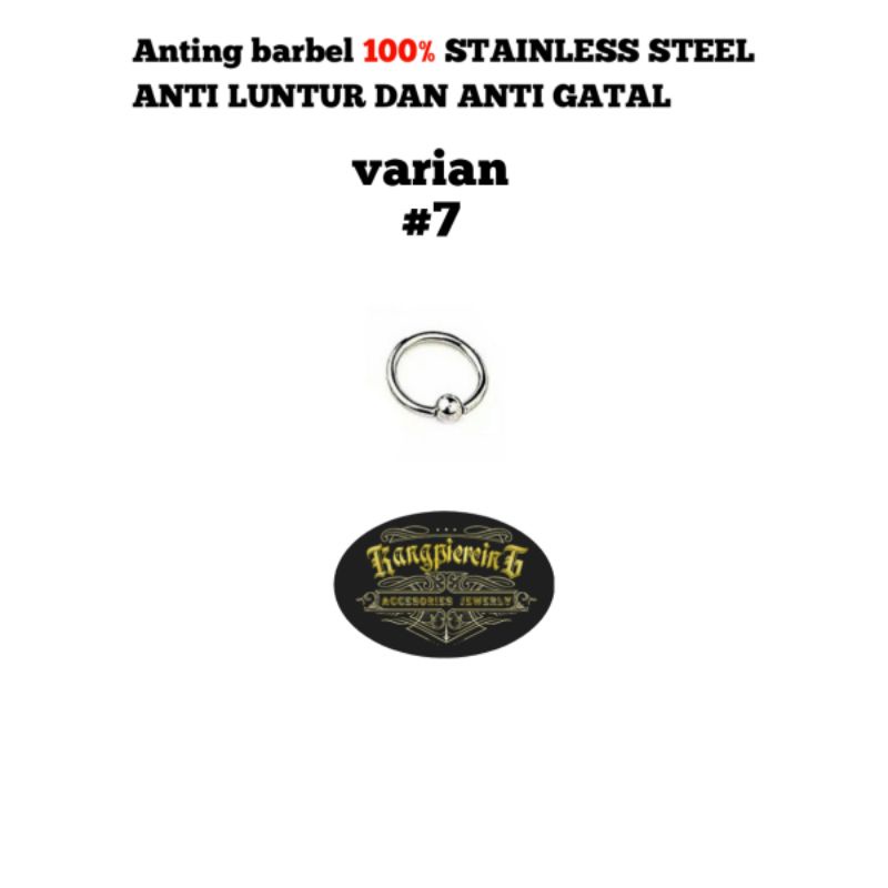 BARBEL SILVER STAINLESS STEEL ASLI 100% ANTI LUNTUR DAN ANTI KARAT