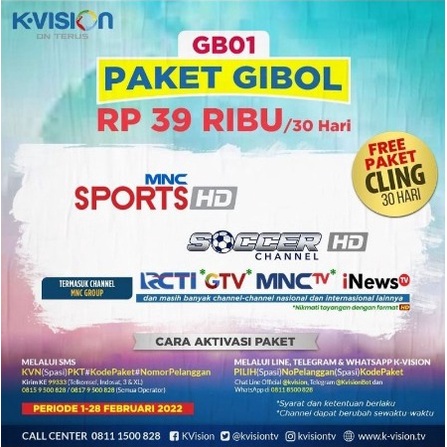 Paket Gila Bola (GB01) K-Vision 1 Bulan / 30 Hari