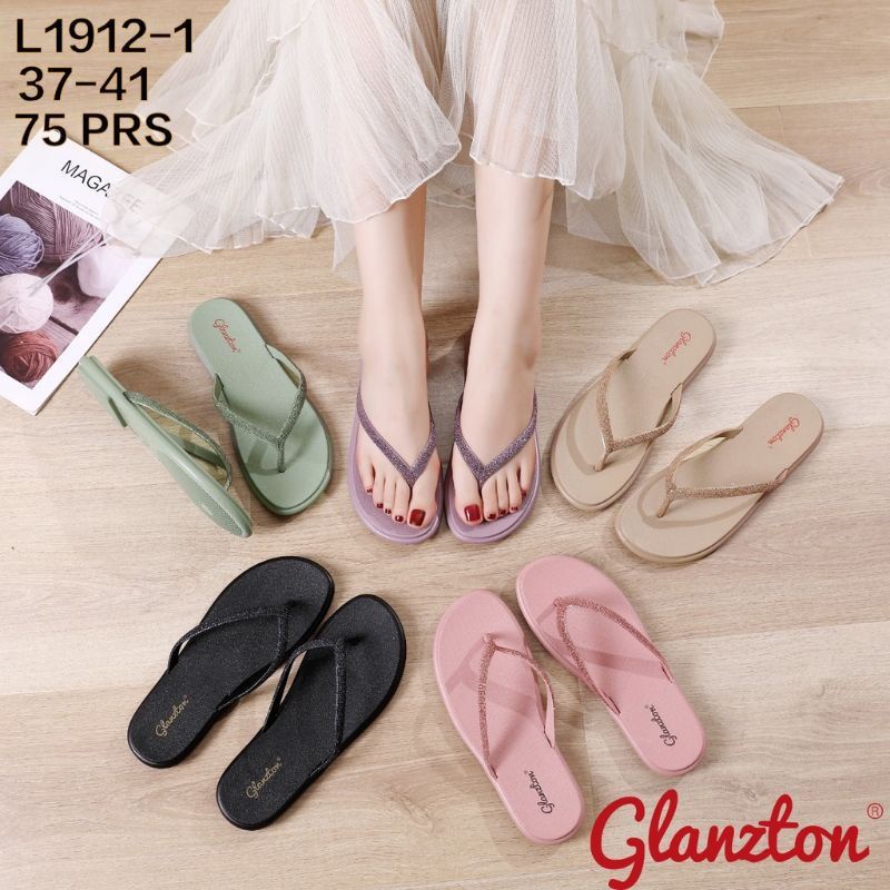 Sandal Jepit Jelly Wanita Glanzton Glitter Pasir 1912