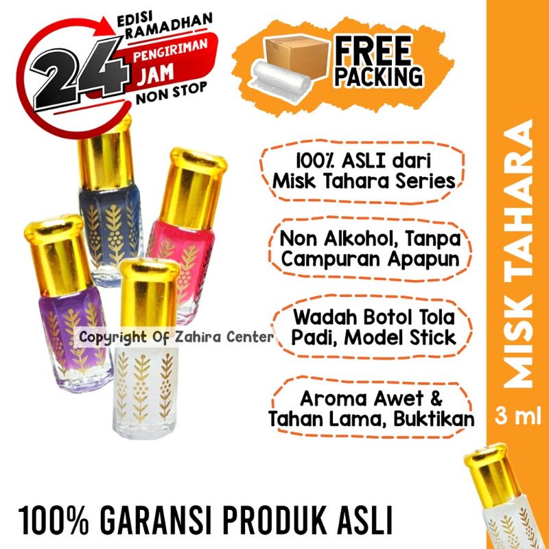 ASLI Misk Tahara Thoharoh 3ml Thaharah Non Alkohol Murni Sunnah Untuk Miss V Setelah Haid by Surrati