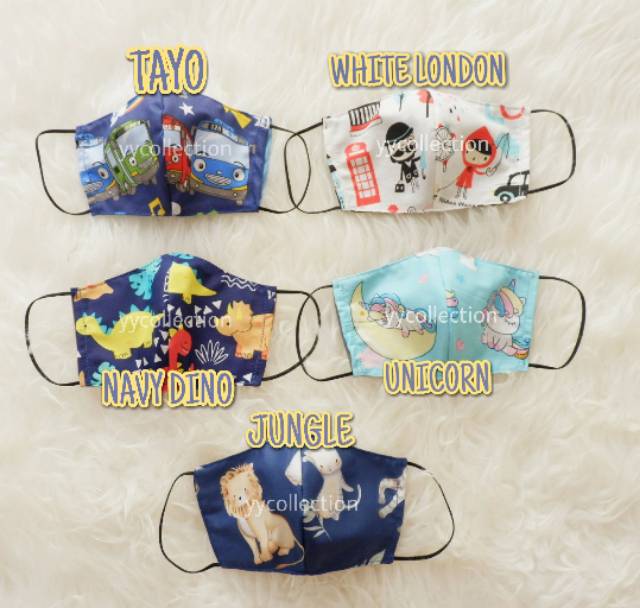 MASKER 3PLY ANAK DEWASA MOTIF DINO TAYO AVENGERS HEROES BABY SHARK HELLO KITTY DORAEMON LITTLE PONY