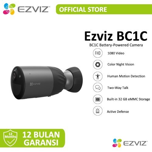 EZVIZ BC1C 1080p Wifi IP Camera IPCam Outdoor Battery Powered Garansi Resmi