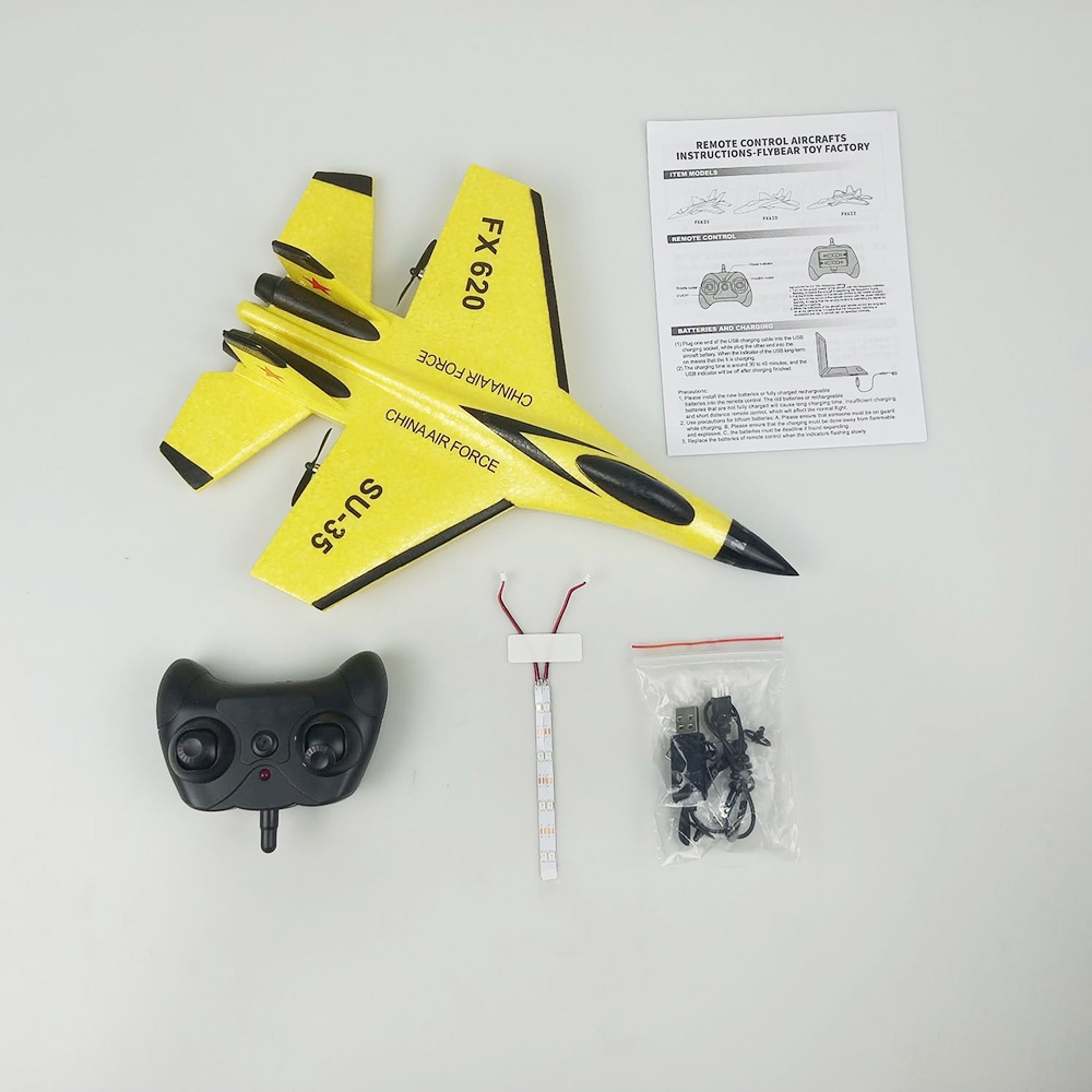 Remote Control Pesawat Terbang Glider Airplane Foam 2.4G RC - FX-620 - Yellow