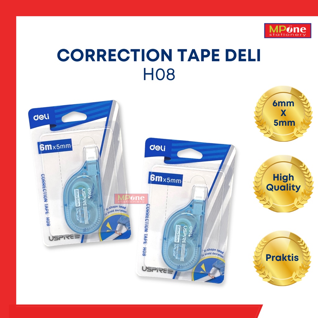 

Correction Tape Deli / Tip X Kertas 6m x5mm / Tip Ex Pita