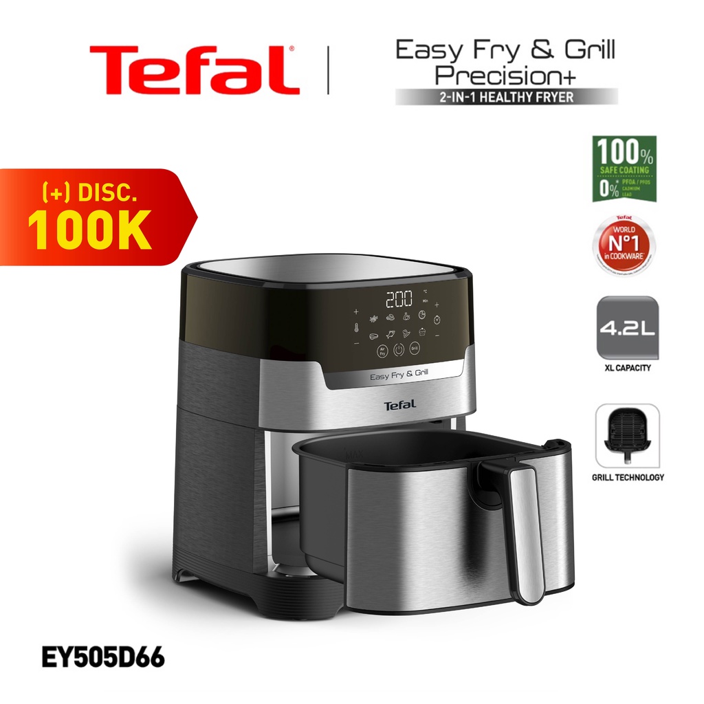 Jual Tefal Air Fryer Easy Fry & Grill 2in1 Precision+ - Stainless 4.2 L ...