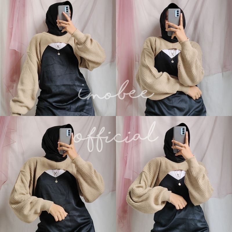 SECKER CROP RAJUT 7 GETT OVERSIZE // CROP BALERO ATASAN WANITA