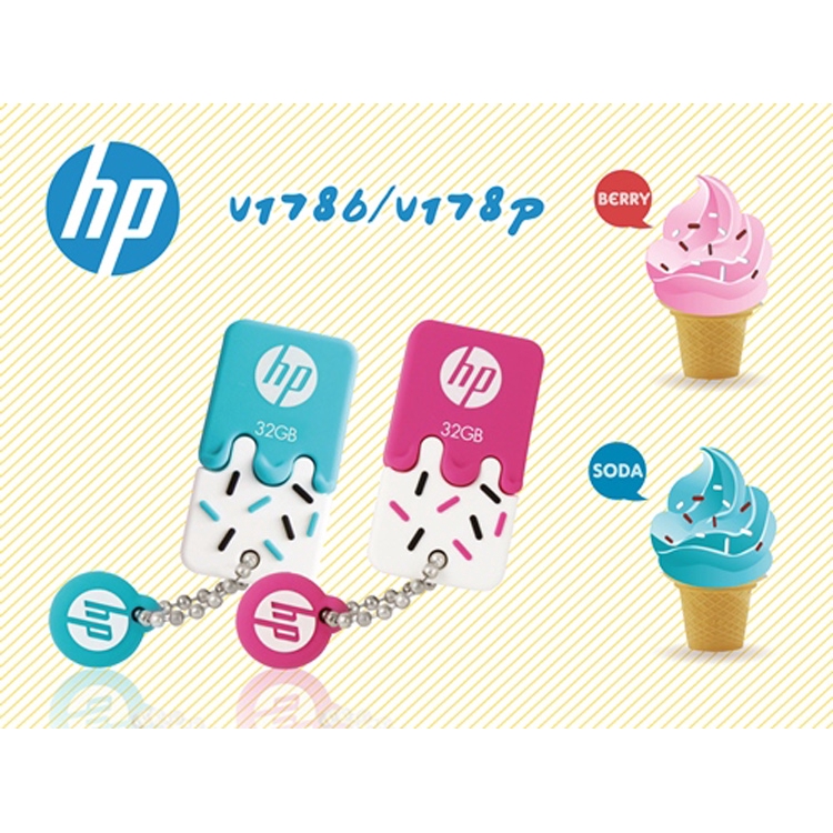 Hp Flash Disk Usb 3.0 Bentuk Es Krim Bahan Silikon Kapasitas 16gb-64gb