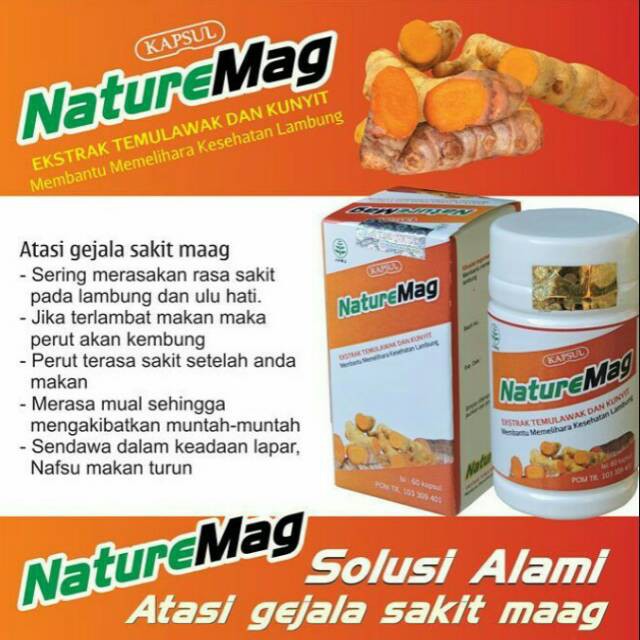 Griya Herba NatureMag 60 Kapsul Obat Asam Lambung Alami khasiat ampuh original