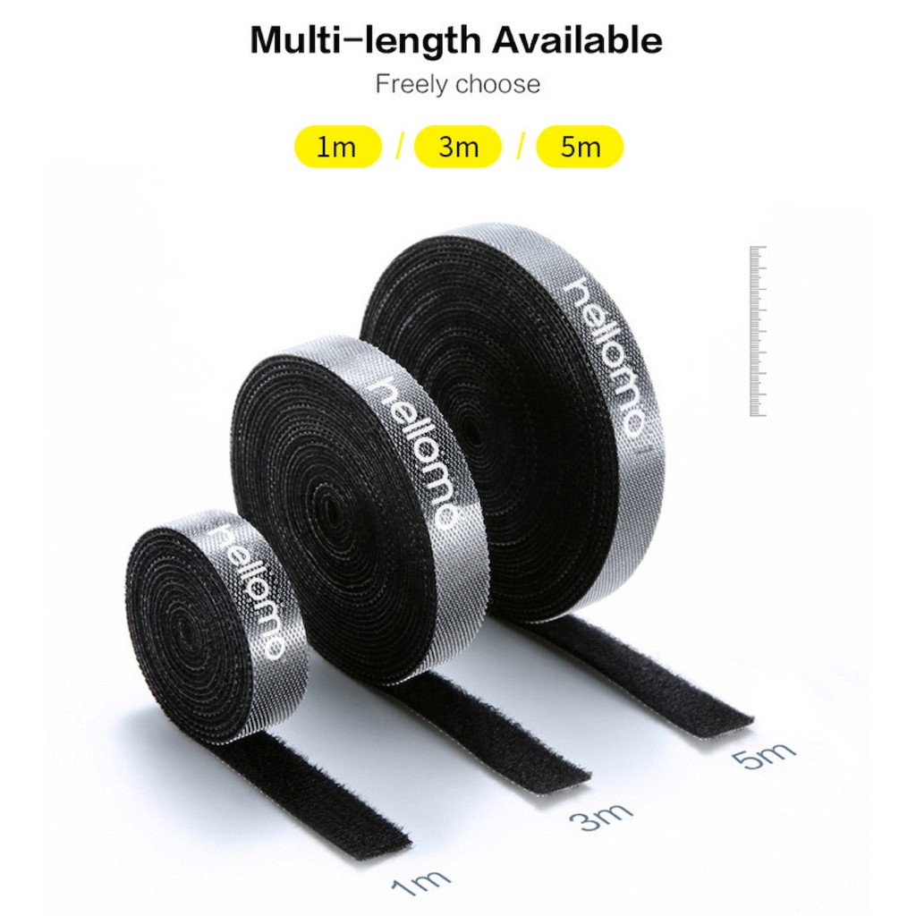 Cable Velcro HELLOMO Strap Organizer Pengikat Perapih Kabel Penggulung Perekat Kabel