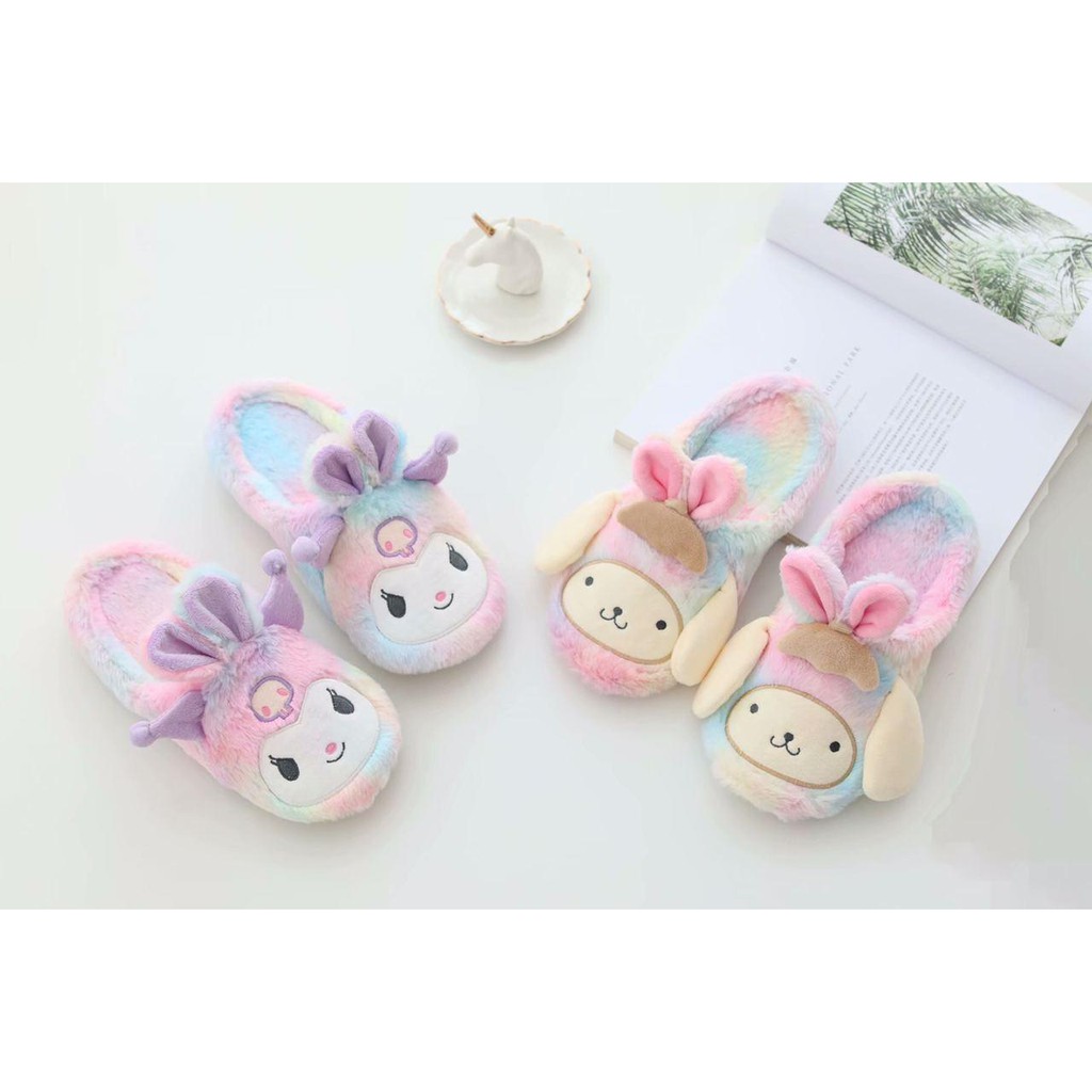 SANDAL RUMAH HELLO KITTY MELODY KUROMI CINNAMOROLL POMPOM PURIN KUCING ANJING SEPATU