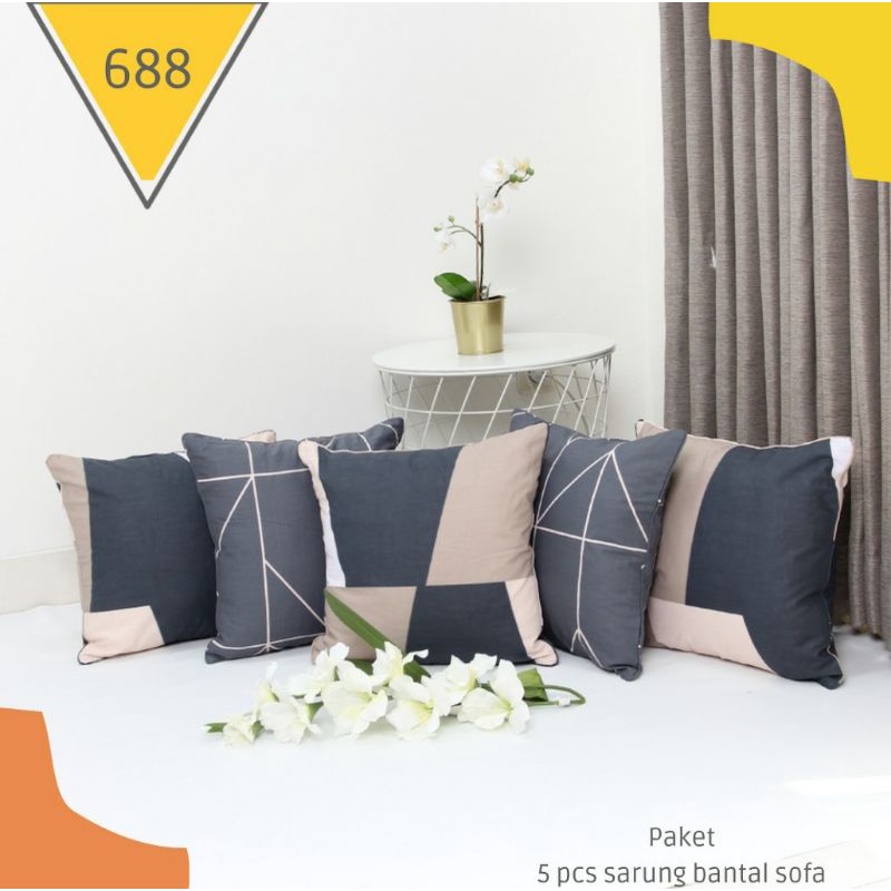 Set  Sarung Bantal Sofa 1 set isi 5 Pcs 40x40
