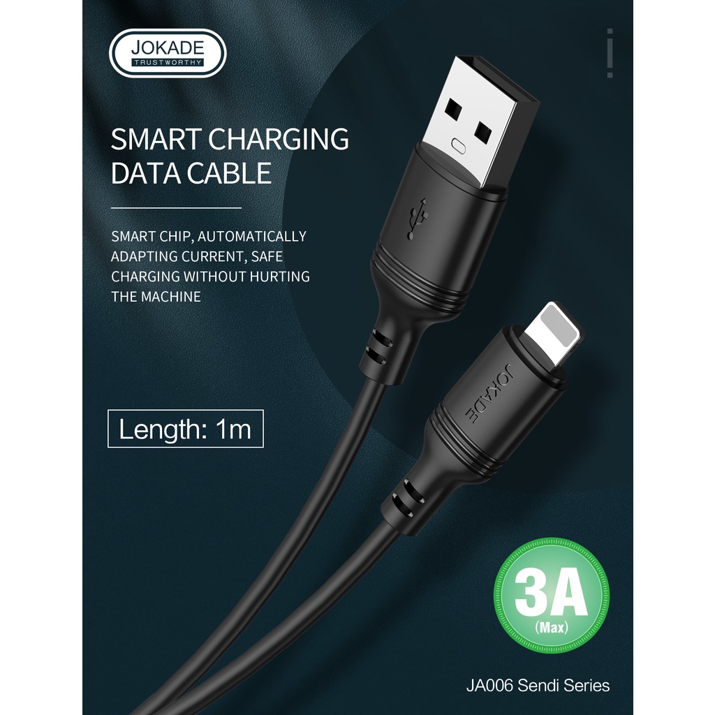 JOKADE JA006 Kabel Data LIGHTNING USB 100cm Fast Charging 3A