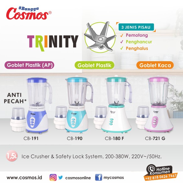 COSMOS CB-180F TRINITY Blender Plastik 1.5 Liter