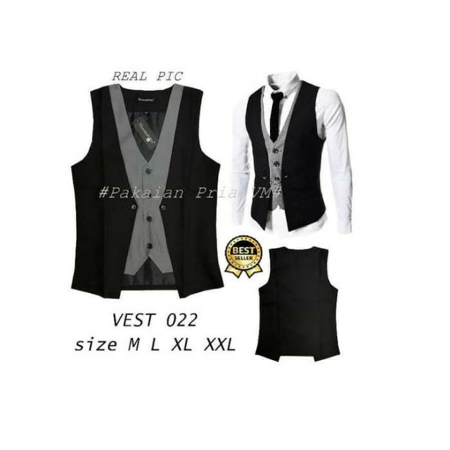 ROMPI JAS / VEST BLAZER HITAM KOMBINASI / VEST 022 033 / JAS ROMPI