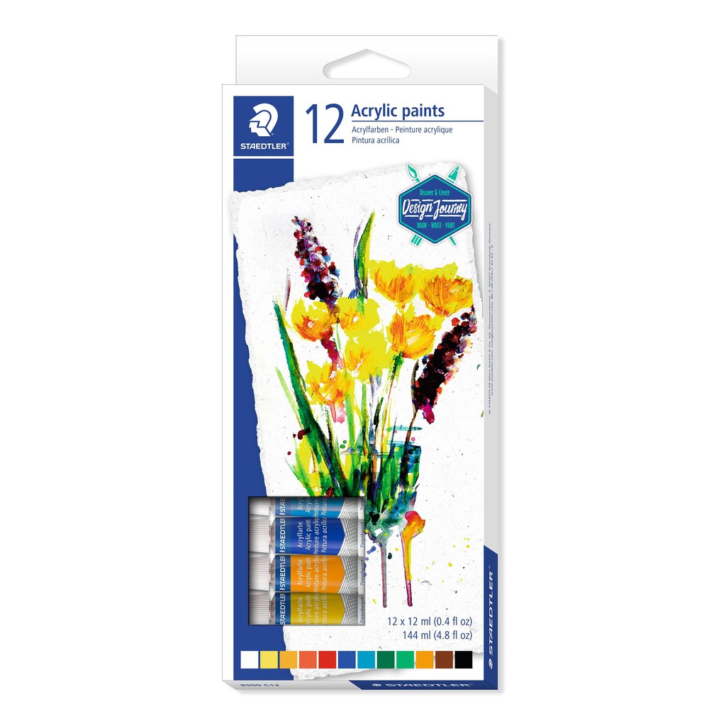 Staedtler Acrylic Paint Tubes - 12ct Cardboard Box