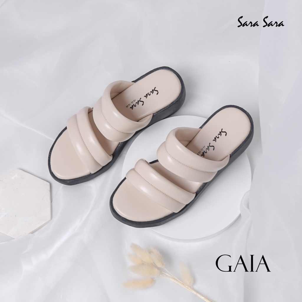 Sara Sara GAIA Sandal Wedges Wanita sandal double strap empuk terbaru