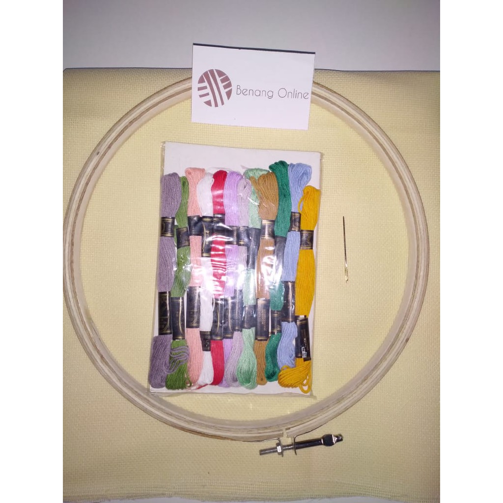 Paket Sulam Strimin Set Pemidangan Hoop kayu Hoop Paket Sulam Strimin Set Pemidangan Hoop kayu Hoop