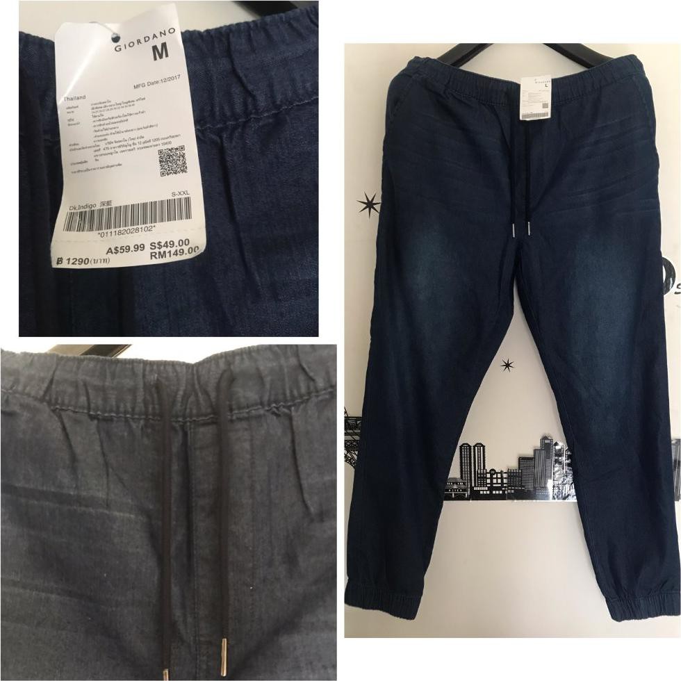 Giordano Celana Joger Jeans Linen Original