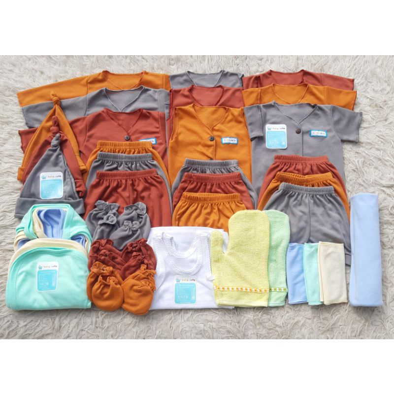 Paket Hemat Perlengkapan Bayi bajubayi celana bayi popok bayi singlet Bedong  Kado 39pcs SNI-Korean 39pcs S