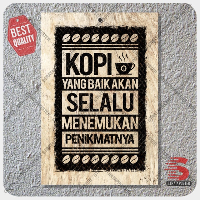 Hiasan dinding cafe Poster kayu Dekorasi ruangan Wall decor 2030128STA