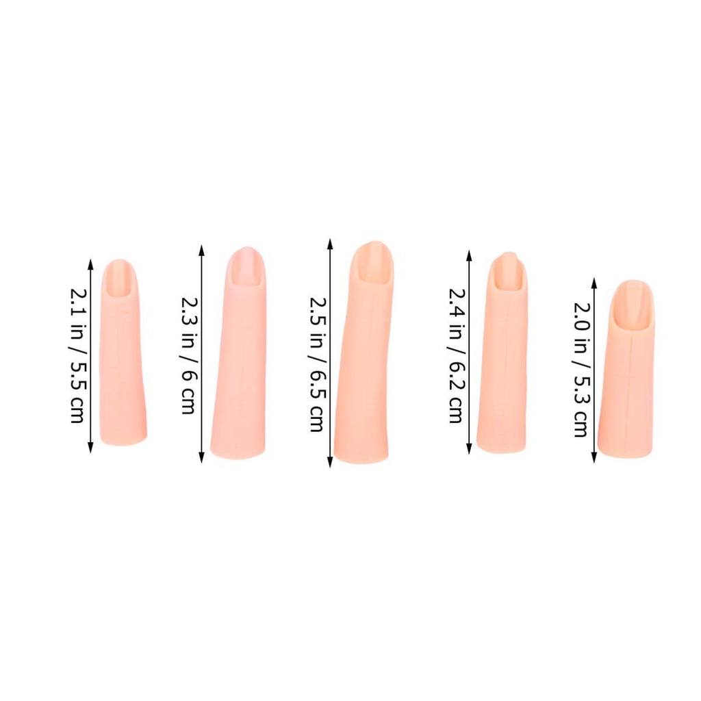 Mxbeauty Fake Fingers 5Pcs/set Alat Nail Art Silikon Model Praktek