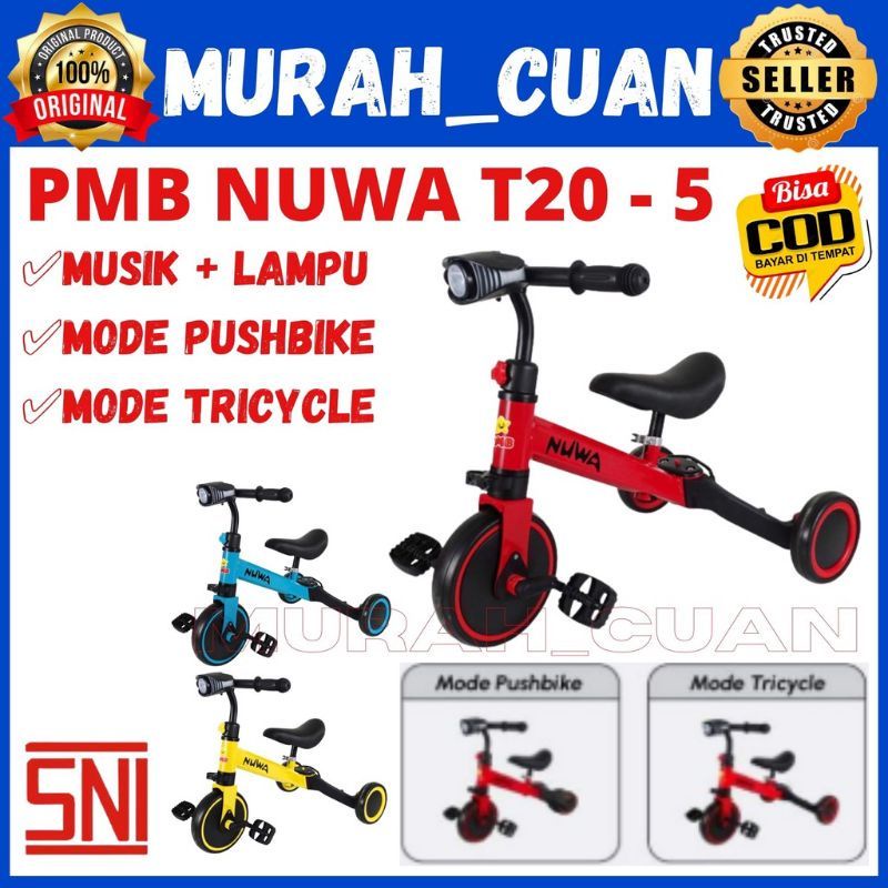 NUWA Sepeda Anak 3 Roda Push Bike T20-5 Original