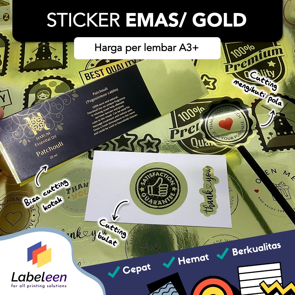 

Cetak Sticker GOLD/ EMAS Custom A3+ Murah | Stiker segel Makanan, Minuman, Toples [TANPA MIN ORDER]
