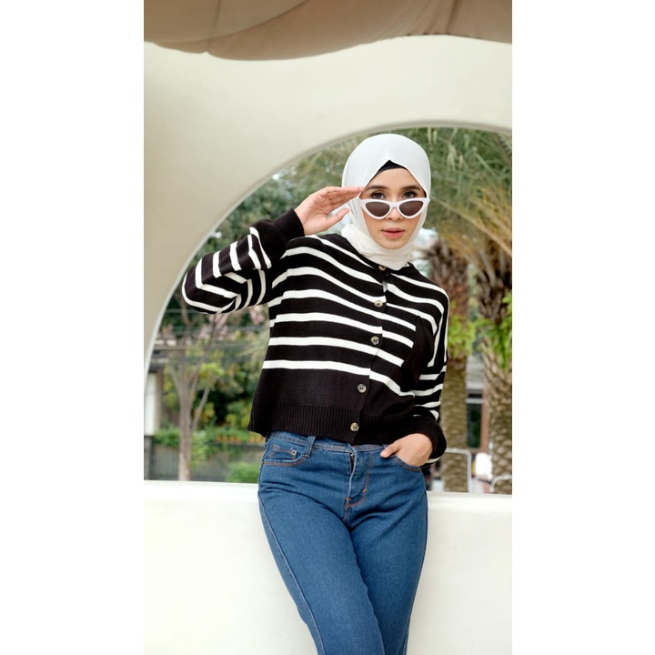 LINEVA MONOCHROME CARDI / RAJUT / BUSUI