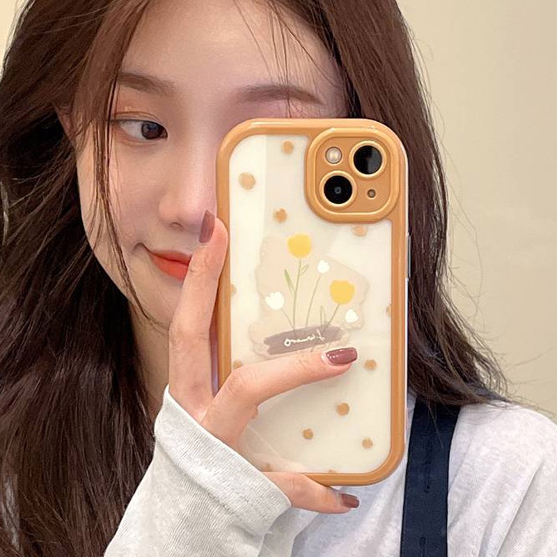 Soft Case Pelindung Kamera Motif Bunga Matahari Untuk IPhone Xr Xs Max Ip 11 12 13 Pro Max