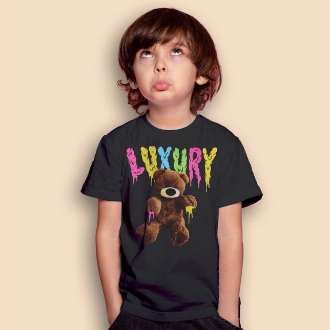 kaos anak BLACK GREEN stuff kids Kaos Anak Distro Umur 3-12 Tahun Cotton 24s