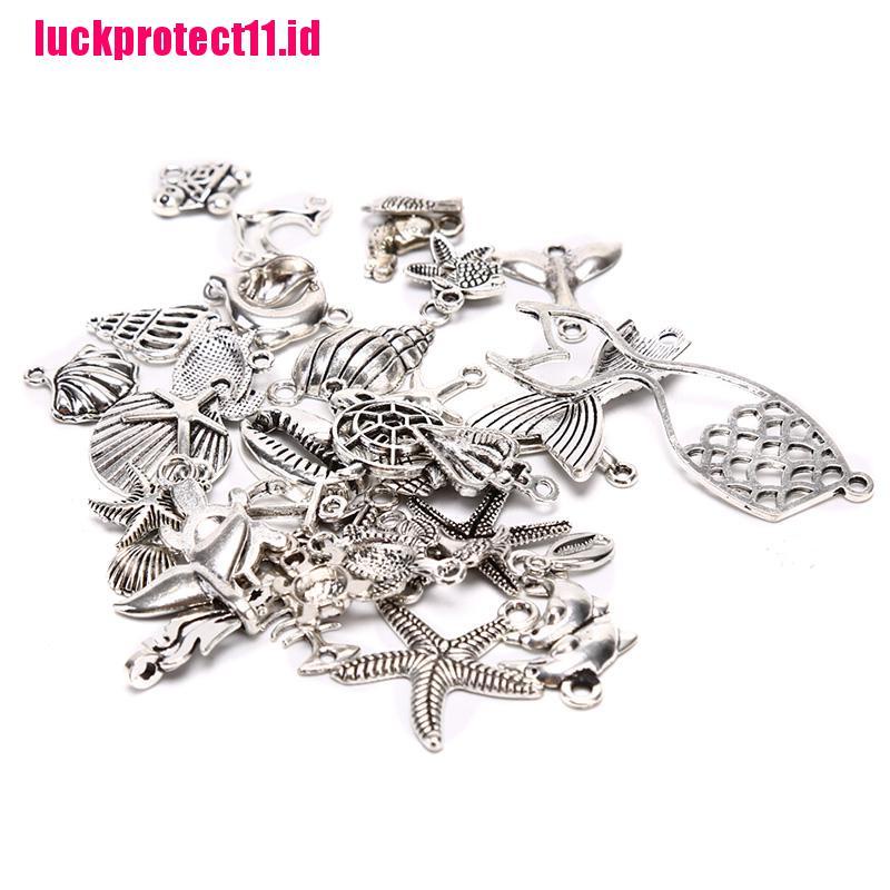 【LUCK】40Pcs/Set Mixed Vintage Sea Animal Charms Pendant DIY Craft Jewelry Findings